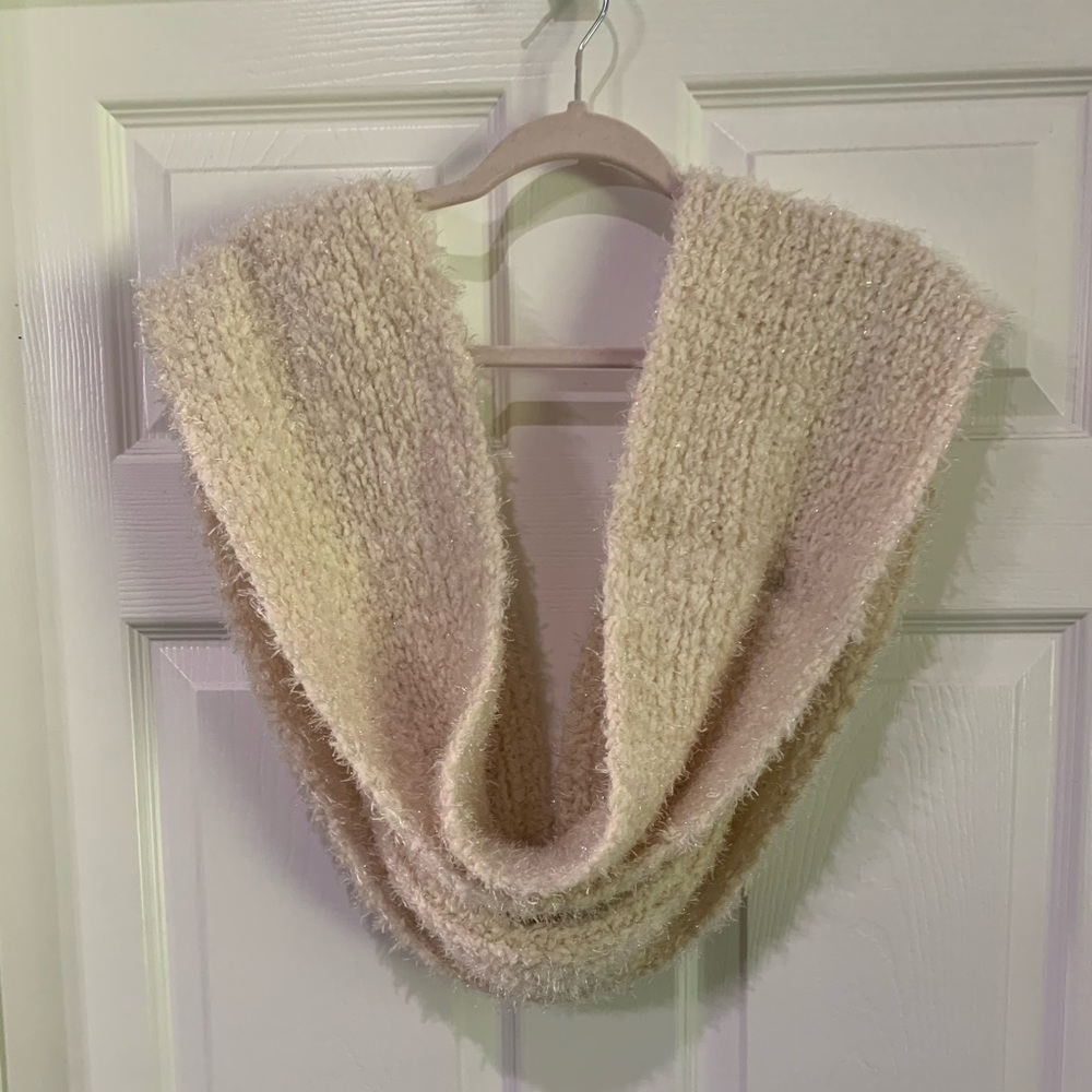 Steve Madden Shimmering Cream Eternity Scarf